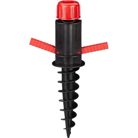 Noir Pied, Porte-parasol, Support à vis, Douille de sol, Diamètres 19-32 mm, Camping, Plage, rouge (1/5)