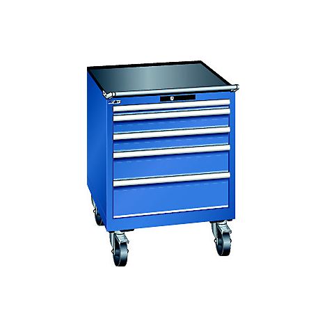 Cajonera  rodante  A x P 717 x 725 mm  5 cajones  azul
