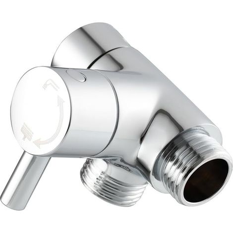 Adaptador de ducha de latón G1/2 para ducha de mano y cabezal de ducha fijo, cromado.