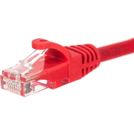 Câble de brassage RJ45, boîtier moulé Netrack, catégorie 5e UTP, 1 m, rouge (1/2)