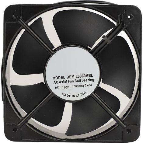 Ventilateur axial mural silencieux de 20 cm (8 po) à flux axial, 285 m³/h et 2 600 tr/min, idéal pour la cuisine, la chambre, le bureau ou le sous-sol (110 V). (1/5)
