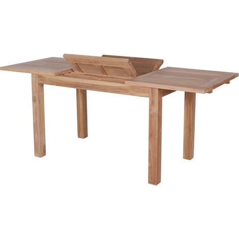 Table jardin rectangulaire teck massif extensible 120cm - 180x70x75 cm - Kayu Meuble (1/5)