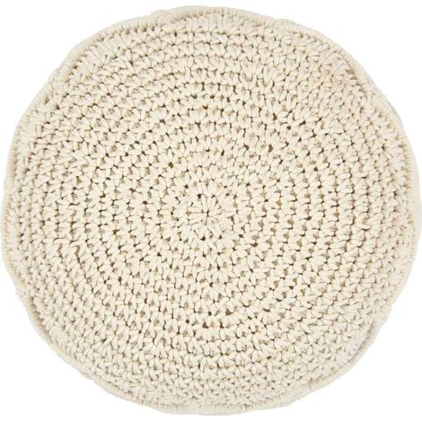 Pouf fait à la main en macramé 45 x 30 cm Coton (1/4)