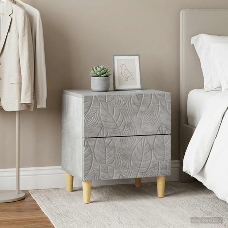 vidaXL Bedside Table 2 pcs Concrete Grey 43 x 34.5 x 48 cm (1/5)