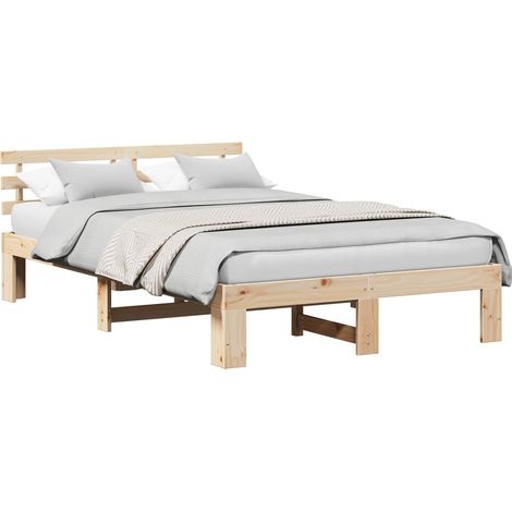 Maison Exclusive - Estructura de cama Natural 135 x 190 cm Madera