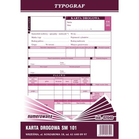 Carta stradale numerata A5 SM 101 per autovetture
