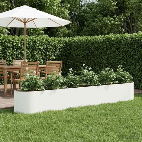 vidaXL Jardin surélevé Blanc 300 x 40 x 40 cm Acier (1/5)