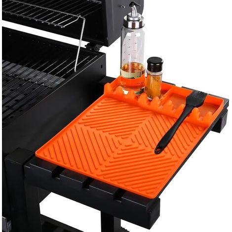 Tappetino in silicone con vassoio raccogligocce 40 x 29 cm Arancione (1/5)