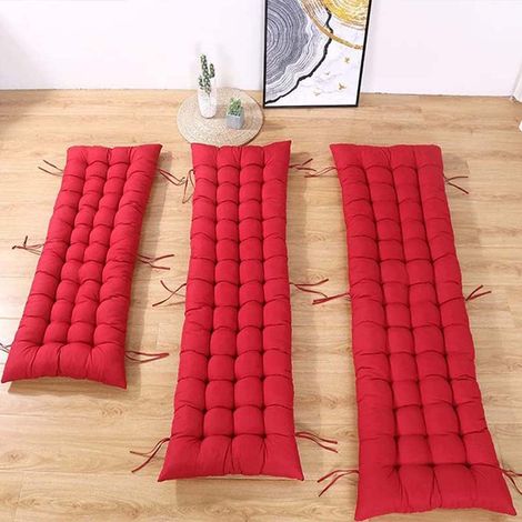 Coussin de Banc rectangulaire 2 à 3 Places, pour intérieur et extérieur, épais et Doux, adapté pour Meubles de Jardin, balançoires, chaises Longues, bancs (Rouge,120 x 45 cm) (1/5)
