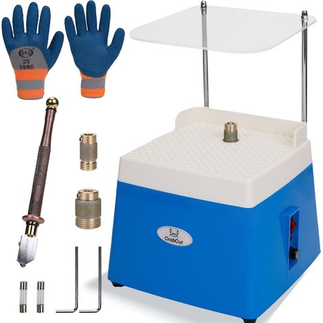 Ponceuse Mini pour Vitrail, à Remplissage Automatique et Anti-Poussière, 220V, Moteur Sans Balais 4200 tr/min, Vitesse Réglable pour Meulage de Précision et Façonnage - Pour Arts du Verre, Carrelage (1/5)
