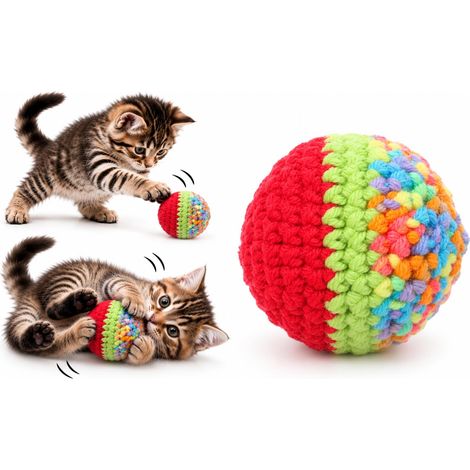 Jouet Chat - Balle - Plusieurs Couleurs - Diamètre 4 cm - Assortiment (1/5)