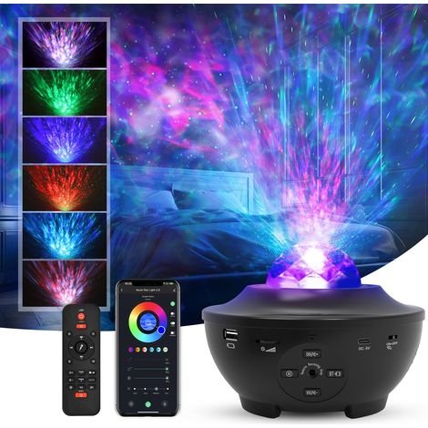 Projecteur Ciel Étoilé LED Rotatif – 21 Modes, Télécommande, Minuterie, Enceinte Bluetooth – Veilleuse Plafond Étoile & Océan pour Bébé, Enfant, Adulte