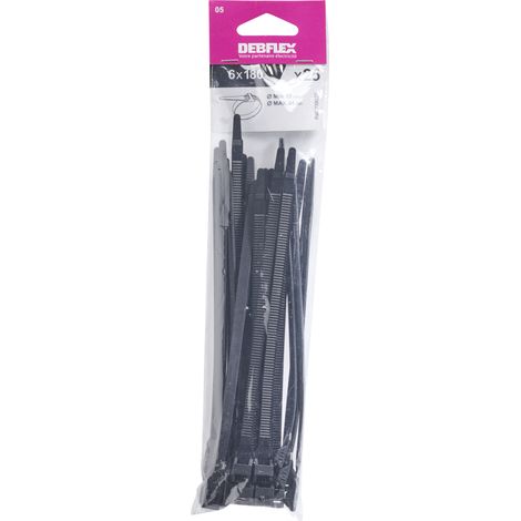 DEBFLEX - COLLIER AUTOBLOCANT 6X180 MM NOIR SACHET DE 25 - 709022 (1/3)