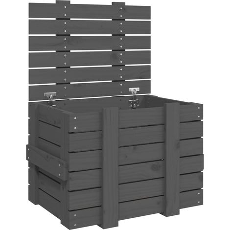 Maison Exclusive - Caja de almacenaje madera maciza de pino gris