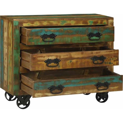 Buffet,Bahut,Meuble de Rangement Marron 80 x 30 x 65 cm Bois massif de récupération CFW53217 (1/5)