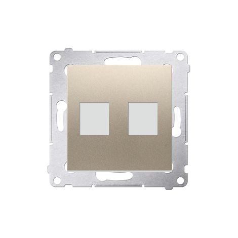 Tapa para toma de datos Keystone, plana, doble, oro mate S (1/4)