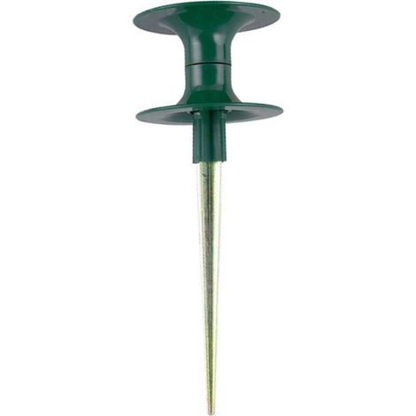 Piquet de guidage pour tuyau d'arrosage, piquet métallique robuste, vert foncé, à visser, pour la protection des plantes et des fleurs (1/5)