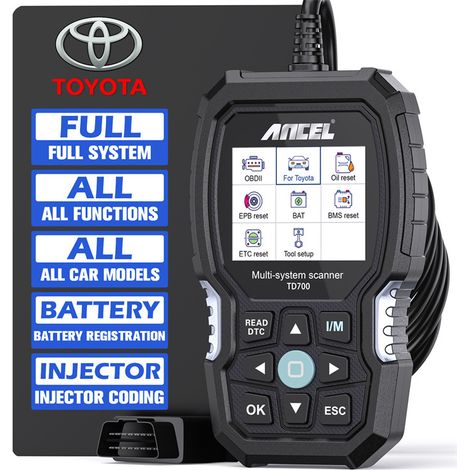 Ancel TD700 Toyota/Lexus/Scion Full System Diagnostic Tool - Read Codes, Clear Codes, Maintenance (1/5)