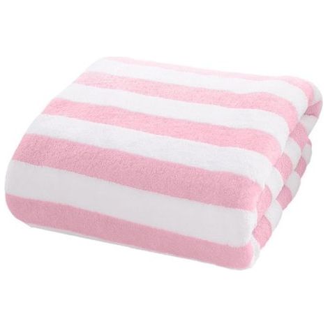 Asciugamano da bagno a righe, in morbidissima microfibra, ideale per piscina, palestra o bagno. (1/5)