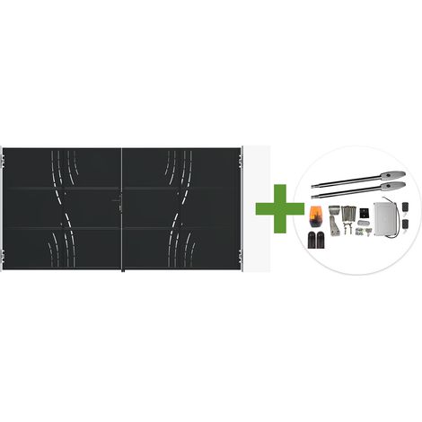 Portail battant acier noir mat 3,5m NALI VELETA H.180cm + moteur Tanker B250 (1/5)