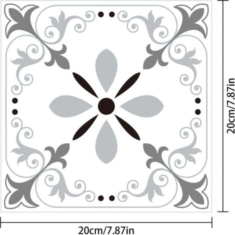 Carrelage Adhesif sol, 10 Pièces Stickers Carrelage 20 x 20 cm, Autocollant Mural Peinture Carrelage Salle de Bain Adhésifs pour Carreaux Muraux, Autocollants Imperméables DIY