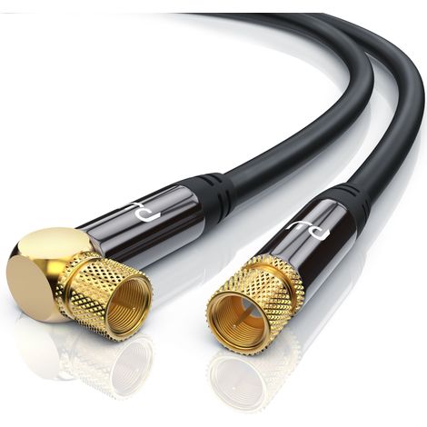 Primewire SAT-Kabel, Koax, F-Stecker, HDTV SAT Koax Kabel 90° gewinkelt, 4fach Schirmung, 135dB, 75Ohm - 0,5m (1/5)
