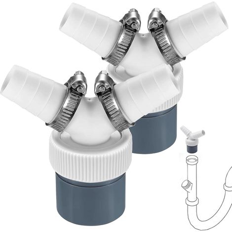 6 Pièces Adaptateur Double Evacuation Machine, Adaptateur Y Pour Double Evacuation Inclut Serrage Pour Tuyaux D'un Diamètre D'entrée 19 à 24 mm Et D'un Diamètre de Sortie 40 mm (1/5)