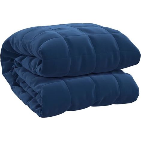 Couverture lestée bleue, 120x180 cm, 9 kg, en tissu. (1/5)