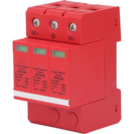 40 kA DC 1000 V 3-poliger rot-orangefarbener Überspannungsschutz-Kombinationskasten für Photovoltaikanlagen, wasserdichter Verteilerkasten (1/5)