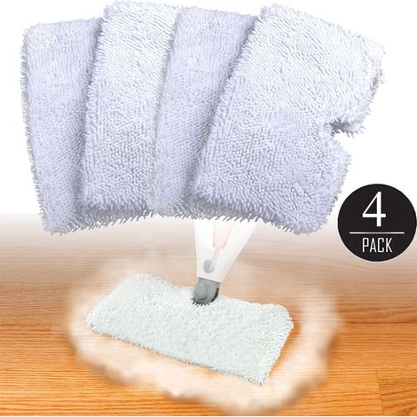 Lot de 4 lingettes de rechange pour balai vapeur à poche, lingettes réutilisables et lavables en machine, compatibles avec les balais vapeur à poche. (1/5)