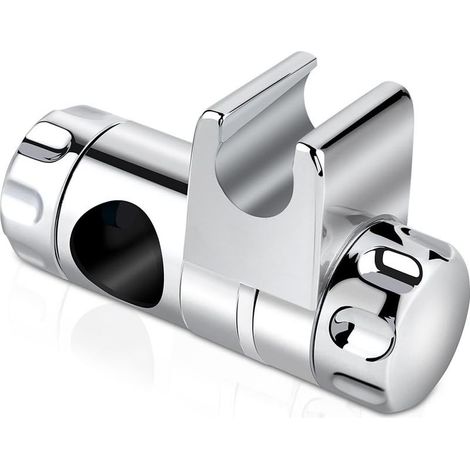 Support douchette, Barre murale Barre de douche réglable Support pour douchette encoche Grade plastique ABS chrome terminé, 18–25 mm Diamètre extérieur Slide Bar douche Pince de Salle de Bains (1/5)