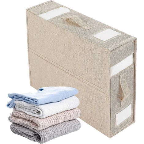 Organisateur de draps, rangement pliable pour placard avec 2 fenêtres transparentes - Organisateur de draps (1/5)