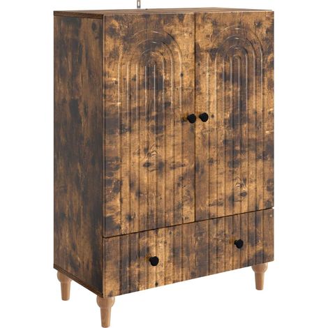 Sideboard Smoked Oak 66 x 34.5 x 95 cm Engineered Wood vidaXL