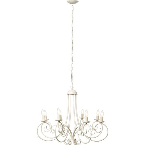 Visconte Livorno Greige Chandelier Traditional Styled Scroll Arm Ceiling 8 Light (1/5)
