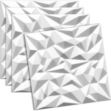 Panneaux muraux et plafond 3D blanc VERDICO 50x50 cm – polystyrène décoratif, lot 1 pièces (0.25 m²) (1/5)