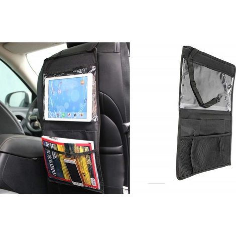TRADE SHOP - Borsa Organizer Salva Spazio Tablet Portaoggetti Auto Tasca 30x52cm Sedile Rete -