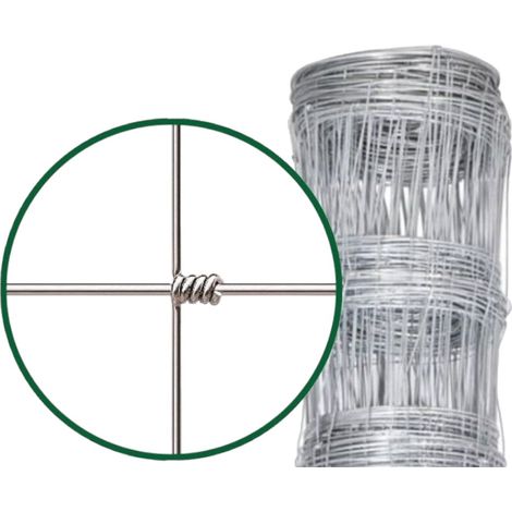 ROTOLO 50 m RETE PASTORALE METALLICA ANNODATA ZINCATA A MAGLIE DIFFERENZIATE - H 120 cm/9 fili - Altezza: 100 cm - MAGLIA 15 cm FILI 8 (1/5)