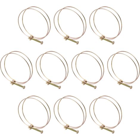 10pcs Colliers Réglables Pour Tuyau À Double Fil 104-110mm Colliers En Acier Au Carbone Pour Tuyaux Serrage De Tube Pour Collecteur De Poussière Tuyau En Caoutchouc PVC Pour Pompe (1/5)