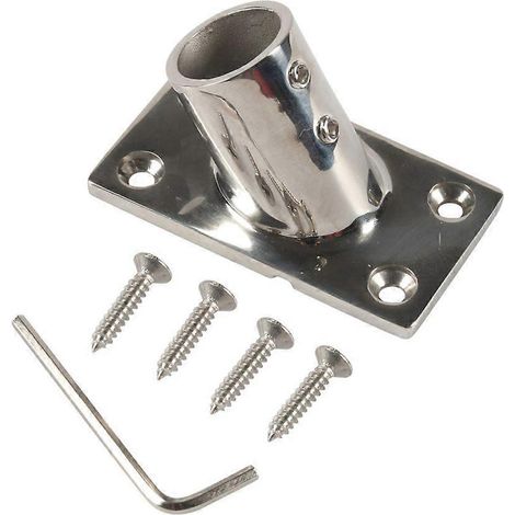 Tube carré en acier inoxydable pour support de yacht, embase à bride métallique, rail durable résistant. (1/4)