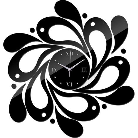 Horloge Murale Sans Cadre - Horloge Murale 3D en Acrylique - Décoration Murale Réfléchissante - Pour Salle De Séjour Cuisine Bureau - 1 Pièce (1/5)