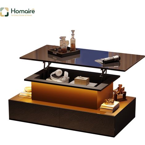 Kaffeetisch aus Spanplatte Schwarz und Polyester 90 x 55 x 41 cm HOMAIRE (1/5)