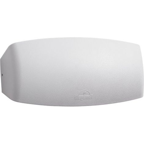 Lampada da parete abram 1xr7s (189mm) 10,5w con pulsante cct (3 colori) ip55 l.26,5xw.6xh.12cm resina bianca