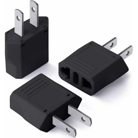 Lot de 3 adaptateurs de voyage avec prises européennes et américaines (1/3)