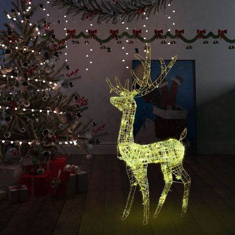 Renne de Déco de Noël - Décoration de Noël Acrylique 140 LED blanc chaud 120 cm -WYW60167 (1/5)