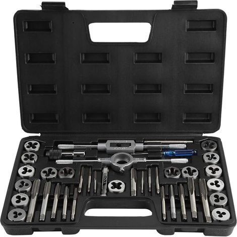 Juego de 40 piezas de machos y terrajas - Para roscado - Acero de tungsteno con llaves dinamométricas, herramienta para roscado M3-M12 (1/5)