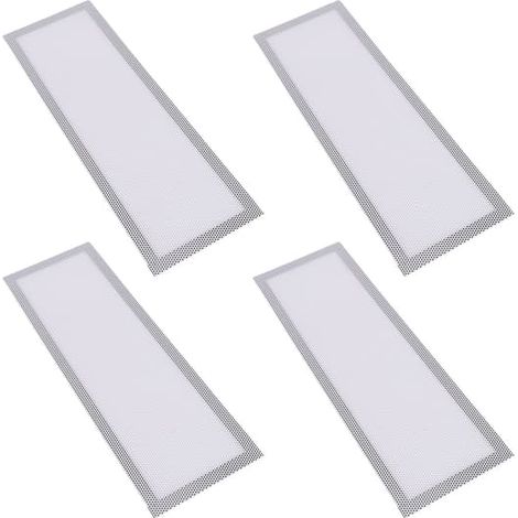 Lot de 4 grilles de ventilation magnétiques en PVC pour bonde de sol, résistantes aux miettes, poils d'animaux et autres déchets alimentaires (blanc). (1/5)