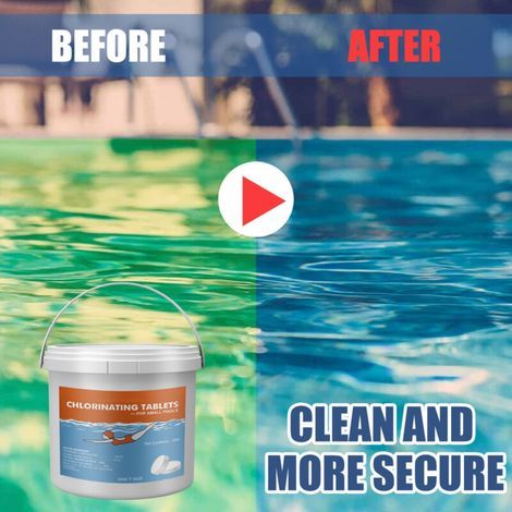 Tablettes de chlore pour piscine, spa et jacuzzi - Nettoyage et clarification de l'eau - Paquet de 20g (1/5)