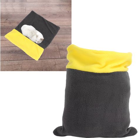 [Colchón Cueva] Saco de dormir autocalentable para gatos/perros, tamaño 61 x 53 cm, amarillo, tejido suave (1/5)
