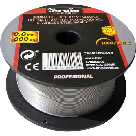CEVIK PRO - Filo di saldatura inox MIG 0,8 mm - Bobina 0,8 kg - Filo per saldare con gas - Alta resistenza alla corrosione - Acciaio inox professionale