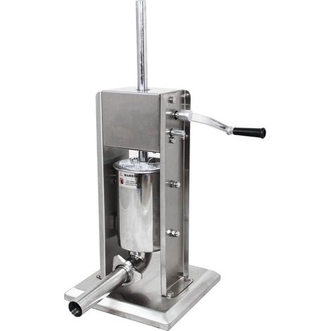 Embutidora de Salchichas Comercial 5L de Acero Inoxidable, llenadora Rellenadora Manual de Salchichas con 2 Velocidades y 5 Embudos Máquina para Hacer Salchichas Caseras Maquina de Cocinar Salchichas